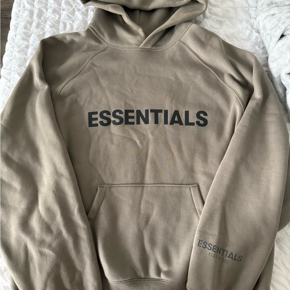Essentials Beige Hoodie for Men